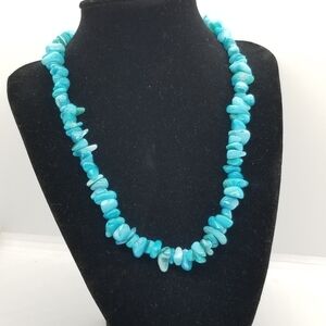 light blue dyed shell necklace